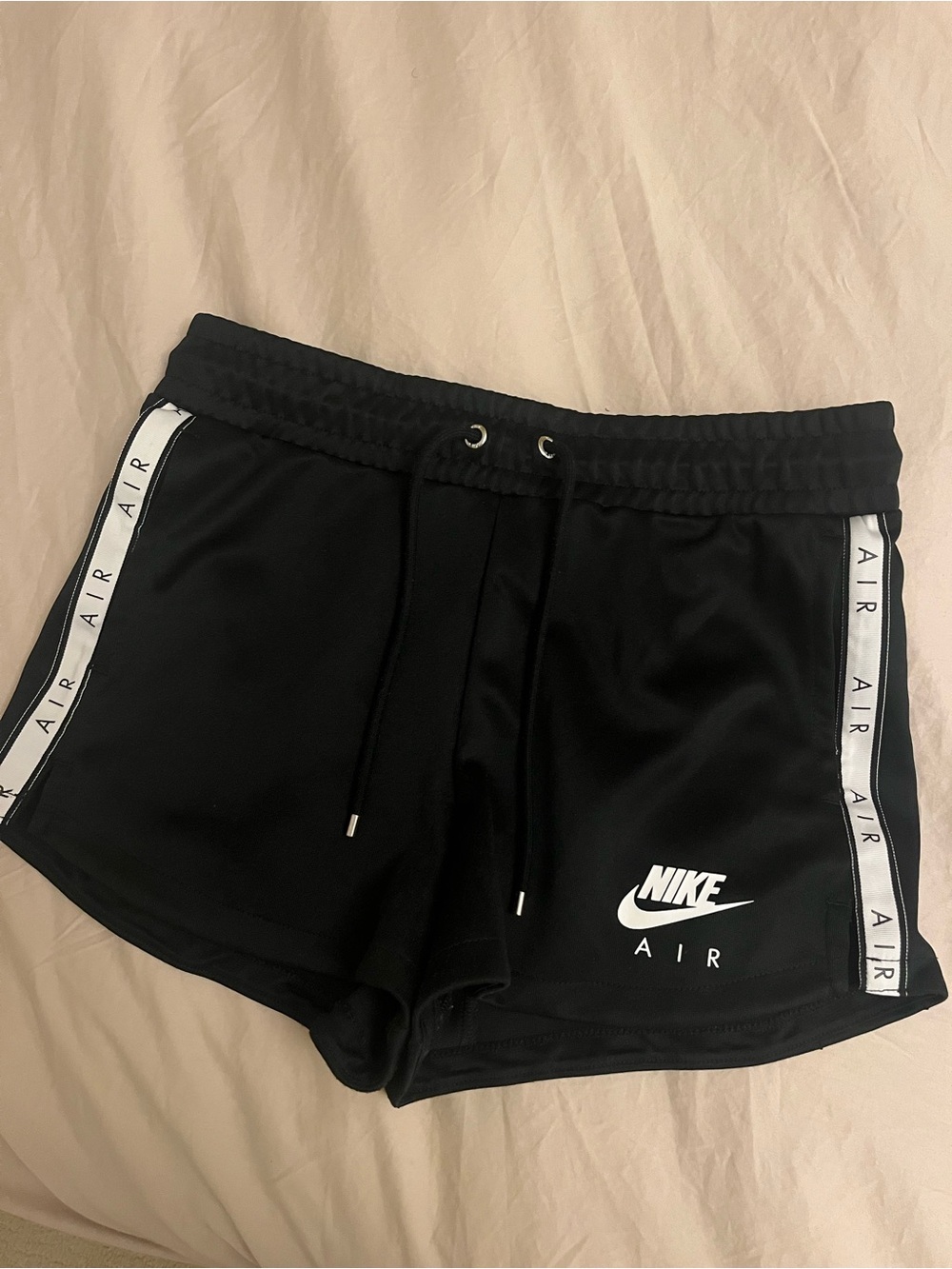 Nike Black Women's Athletic Shorts with White Side Tape